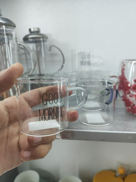 تصویر  لیوان شیشه ای Good morning